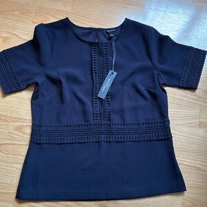 Navy blue short sleeve dress up top